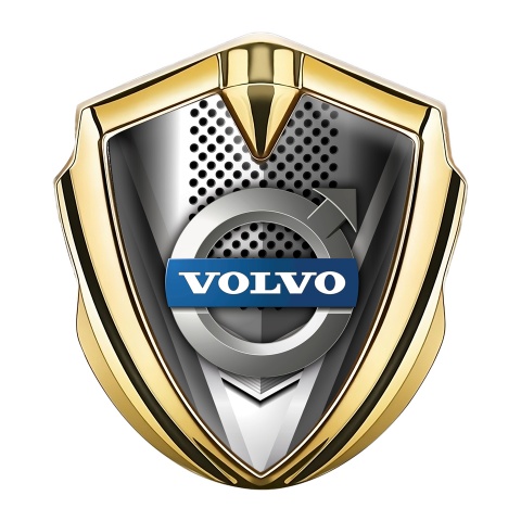 Volvo Emblem Abzeichen selbstklebend Goldtonfarbe Chrom Gitter Design