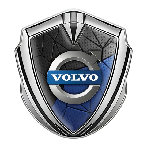 Volvo Abzeichen selbstklebend Silbertonfarbe Schwarz Blau Mosaik Design