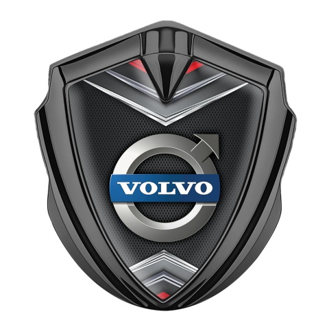 Volvo Emblem Aufkleber Autozubehor Graphit Tonfarbe Schwarz Fundament mit Grau Rote Details