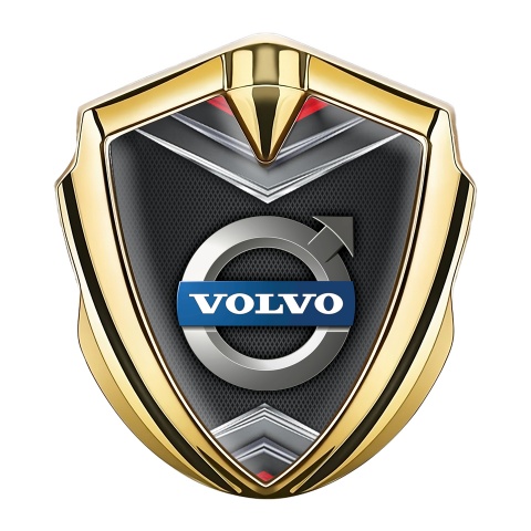 Volvo Emblem Aufkleber Autozubehor Goldtonfarbe Schwarz Fundament mit Grau Rote Details