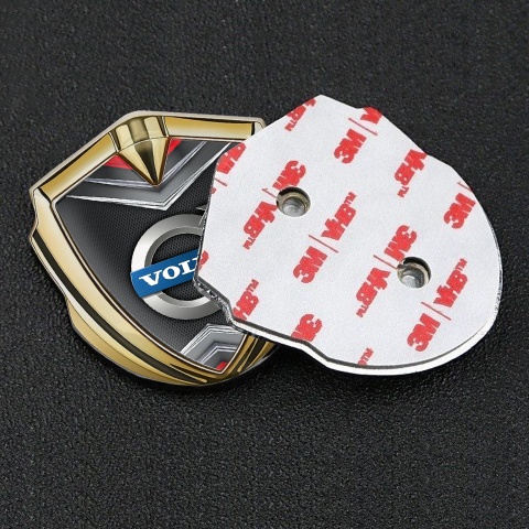Volvo Emblem Aufkleber Autozubehor Goldtonfarbe Schwarz Fundament mit Grau Rote Details