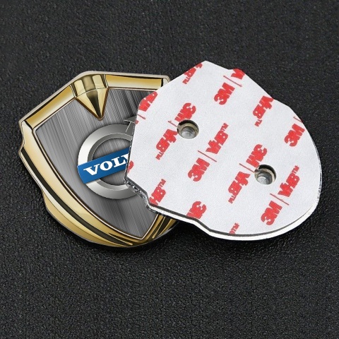 Volvo Emblem Logo Schriftzug Aufkleber Goldtonfarbe Graustufen Design