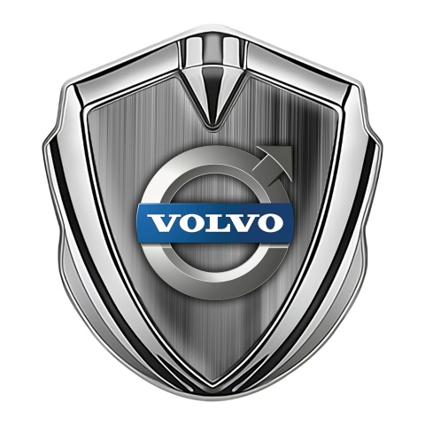 Volvo Emblem Logo Schriftzug Aufkleber Silbertonfarbe Graustufen Design