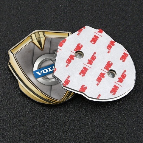 Volvo Seitenflugel Emblem Aufkleber Goldtonfarbe S Form Metall Design