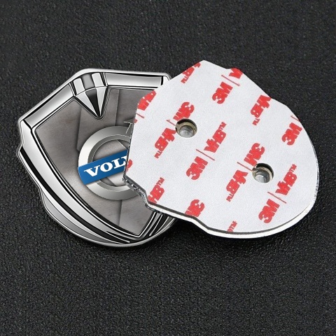 Volvo Seitenflugel Emblem Aufkleber Silbertonfarbe S Form Metall Design