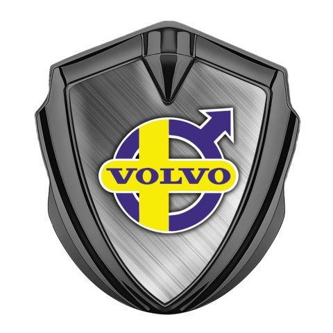 Volvo Emblem Abzeichen Graphit Tonfarbe Matt Basis mit Lila Logo