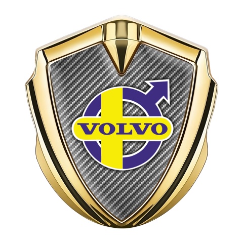 Volvo Metal Domed Emblem Gold Light Carbon Yellow Purple Logo