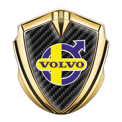 Volvo Emblem Badge Self Adhesive Gold Black Carbon Classic Purple Logo