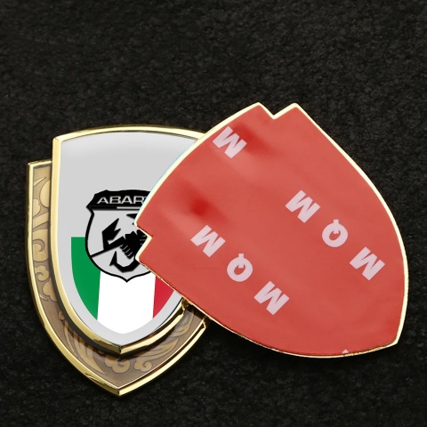 Fiat Abarth Emblem Abzeichen Goldtonfarbe Grau Basis mit Schwarz logo
