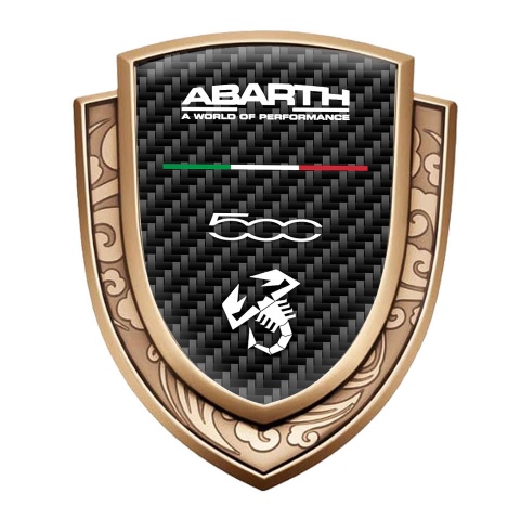Fiat Abarth 500 Emblem Aufkleber Autozubehor Goldtonfarbe Schwarz Carbon Version