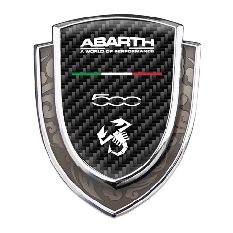 Fiat Abarth 500 Emblem Aufkleber Autozubehor Silbertonfarbe Schwarz Carbon Version