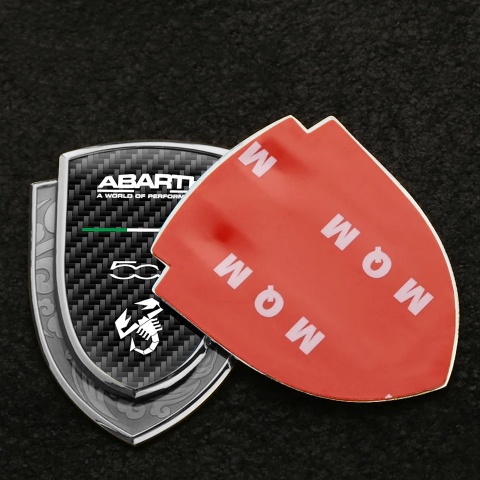 Fiat Abarth 500 Emblem Aufkleber Autozubehor Silbertonfarbe Schwarz Carbon Version