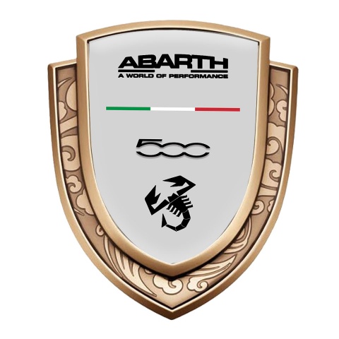 Fiat Abarth Emblem Trunk Badge Gold Grey Base World Of Performance