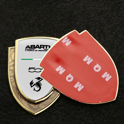 Fiat Abarth Emblem Trunk Badge Gold Grey Base World Of Performance