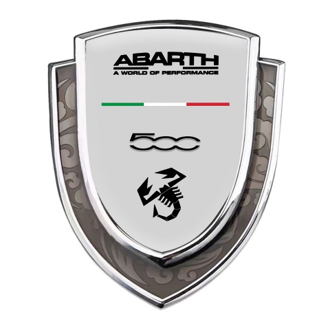 Fiat Abarth Emblem Trunk Badge Silver Grey Base World Of Performance