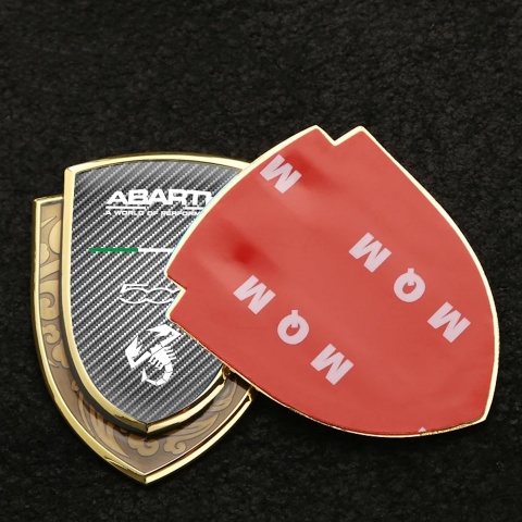 Fiat Abarth 500 Seitenflugel Emblem Aufkleber Goldtonfarbe Leichtes Carbon Version