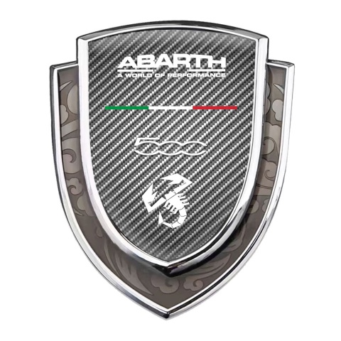 Fiat Abarth 500 Seitenflugel Emblem Aufkleber Silbertonfarbe Leichtes Carbon Version