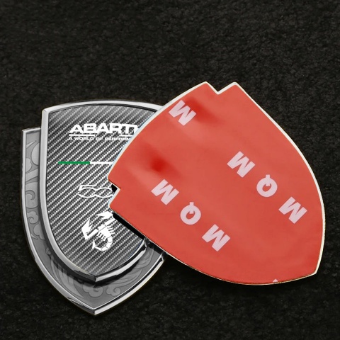 Fiat Abarth 500 Seitenflugel Emblem Aufkleber Silbertonfarbe Leichtes Carbon Version