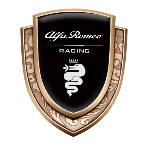 Alfa Romeo Bodyside Emblem Self Adhesive Gold Black Classic White Snake