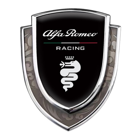 Alfa Romeo Bodyside Emblem Self Adhesive Silver Black Classic White Snake