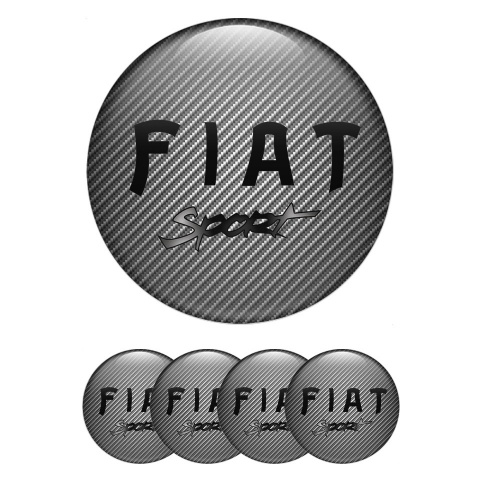 Fiat Sport Emblem for Wheel Center Caps Light Carbon Black Gradient