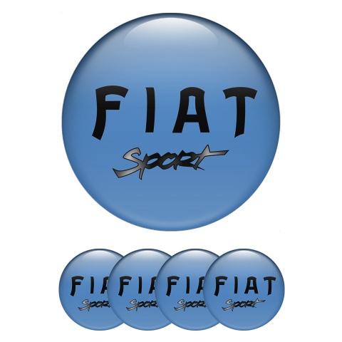 Fiat Sport Emblem for Center Wheel Caps Glacial Blue Black Gradient Logo