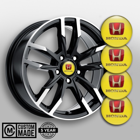 Honda Stickers for Wheels Center Caps Yellow Gold Logo Edition
