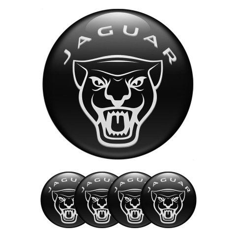 Jaguar Emblem for Wheel Center Caps Black Base Vicious Black Logo