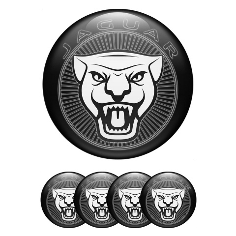 Jaguar Wheel Emblem for Center Caps Black Vicious White Logo