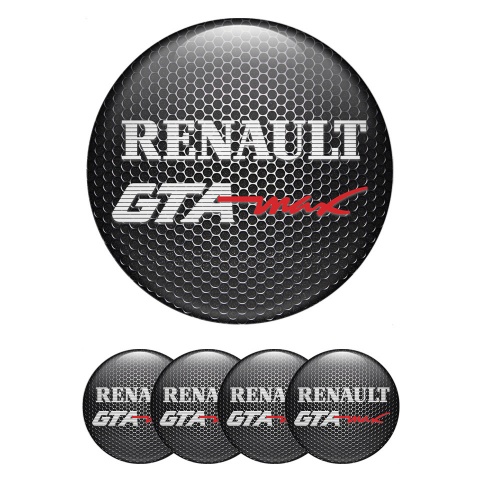 Renault GTA Emblem for Wheel Center Caps Steel Grate White Sport Logo