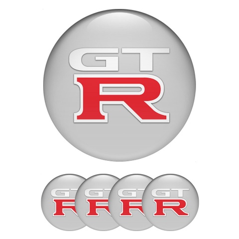 Nissan GTR Emblem for Wheel Center Caps Grey Red Sport Edition
