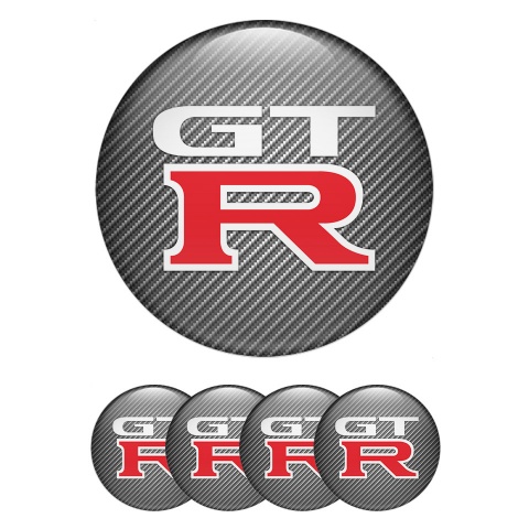 Nissan GTR Emblem for Center Wheel Caps Carbon Red Sport Logo