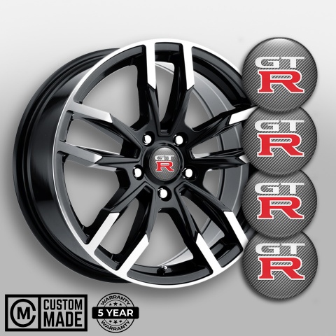 Nissan GTR Emblem for Center Wheel Caps Carbon Red Sport Logo