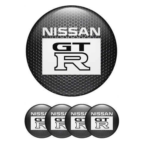 Nissan GTR Stickers for Wheels Center Caps Metal Mesh Rectangle Logo