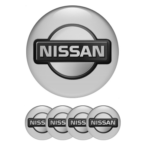 Nissan Emblem for Center Wheel Caps Grey Fill Polished Circle Edition