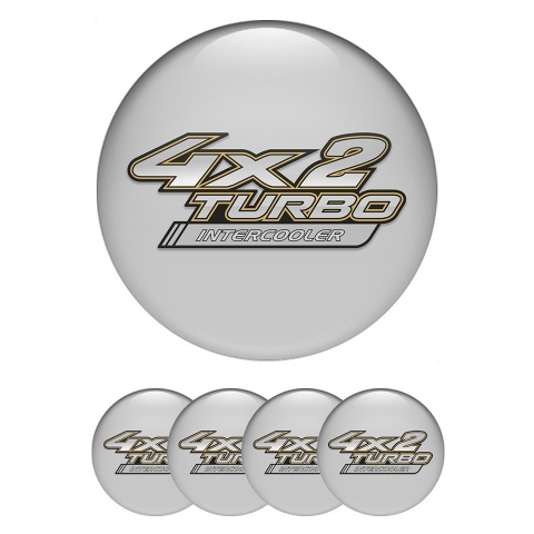 Toyota Emblems for Center Wheel Caps Grey Base Metallic Logo Turbo Edition