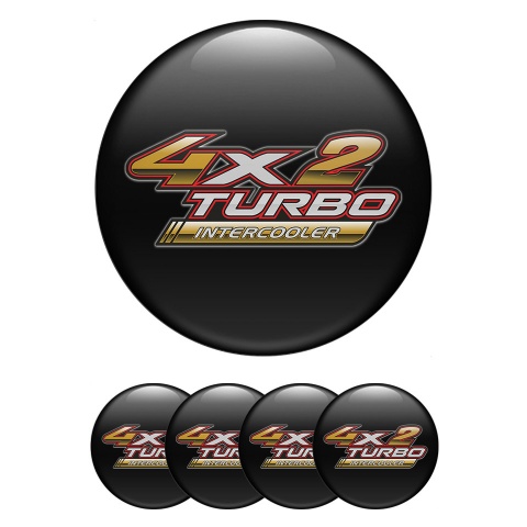 Toyota Stickers for Center Wheel Caps Black Copper Logo Turbo Edition