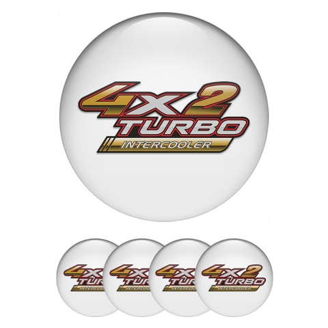 Toyota Wheel Emblem for Center Caps White Copper Logo Turbo Edition