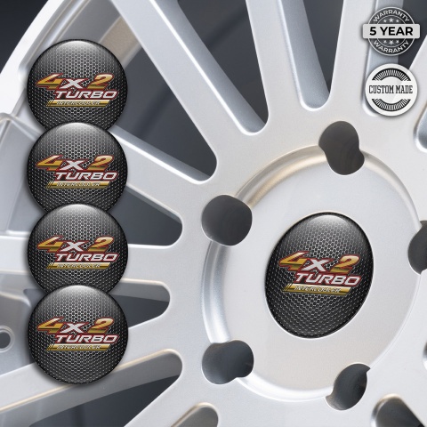 Toyota Wheel Stickers for Center Caps Dark Mesh Copper Logo Turbo Model
