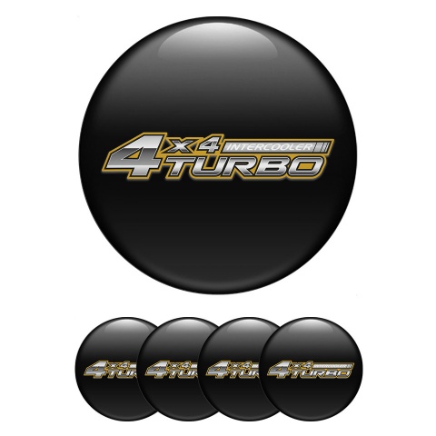 Toyota Center Wheel Caps Stickers Black Base Off Road Turbo Logo Motif