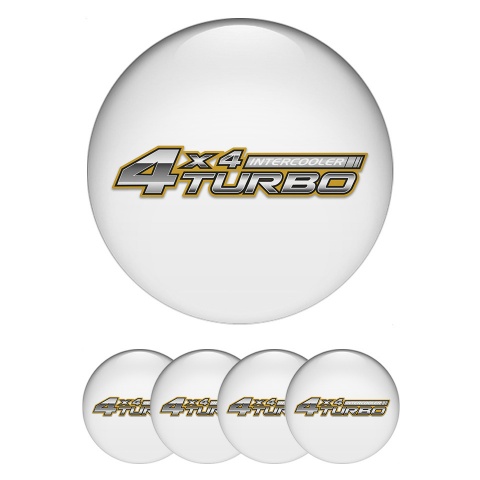 Toyota Emblems for Center Wheel Caps White Base Off Road Turbo Logo Motif