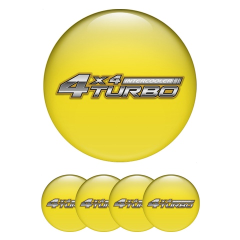 Toyota Stickers for Wheels Center Caps Yellow Off Road Turbo Logo Variant