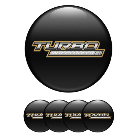 Toyota Center Wheel Caps Stickers Black Fill Silver Turbo Intercooler Logo