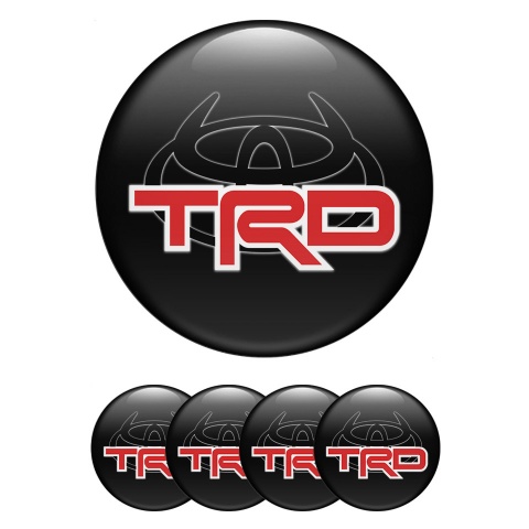 Toyota TRD Wheel Emblem for Center Caps Black Base Red Evil Logo