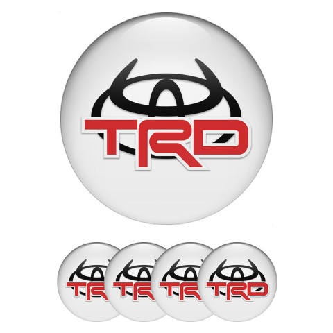 Toyota TRD Emblem for Wheel Center Caps White Base Red Evil Logo