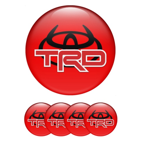 Toyota TRD Emblem for Center Wheel Caps Crimson Base Red Evil Logo