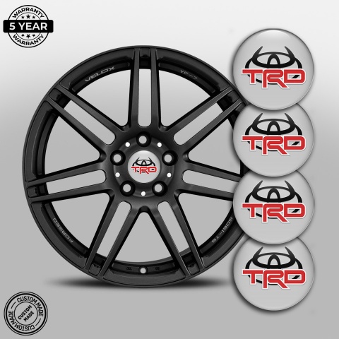 Toyota TRD Emblems for Center Wheel Caps Grey Base Red Evil Edition