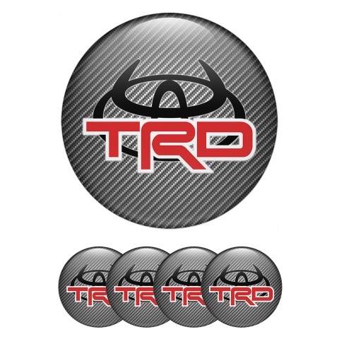 Toyota TRD Wheel Stickers for Center Caps Carbon Motif Red Evil Edition