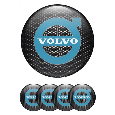 Volvo Emblem for Center Wheel Caps Steel Grate Pastel Blue Logo Design