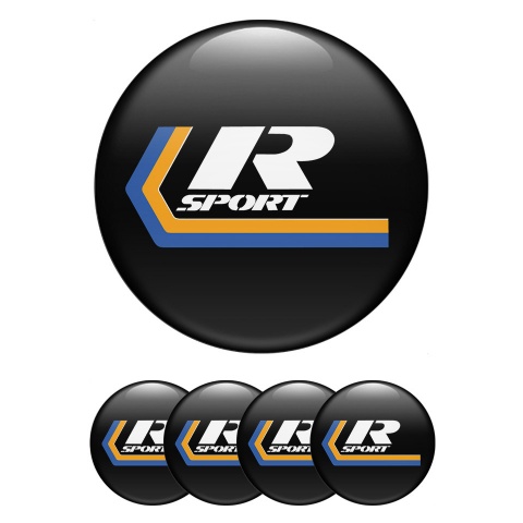 Volvo Center Wheel Caps Stickers Black Fill R Sport Logo Edition